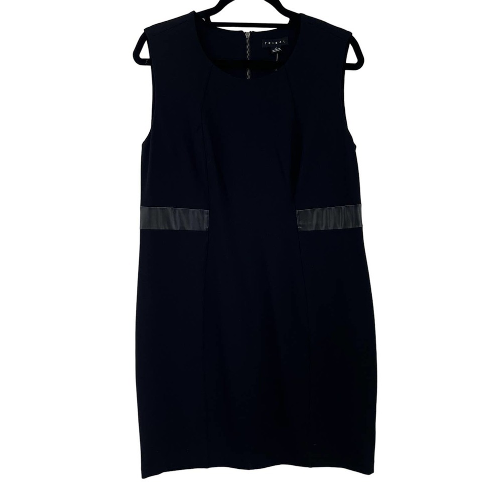 NWT Tribal Black Sleeveless Shift Dress 12